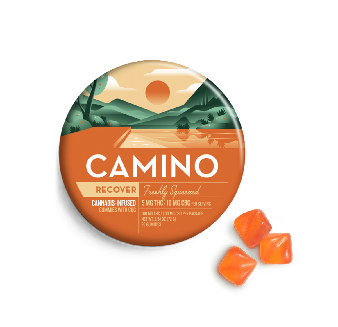 Photograph of product: [recover] Freshly Squeezed | 1:2 TH-oui/CBG 20PK Gummies