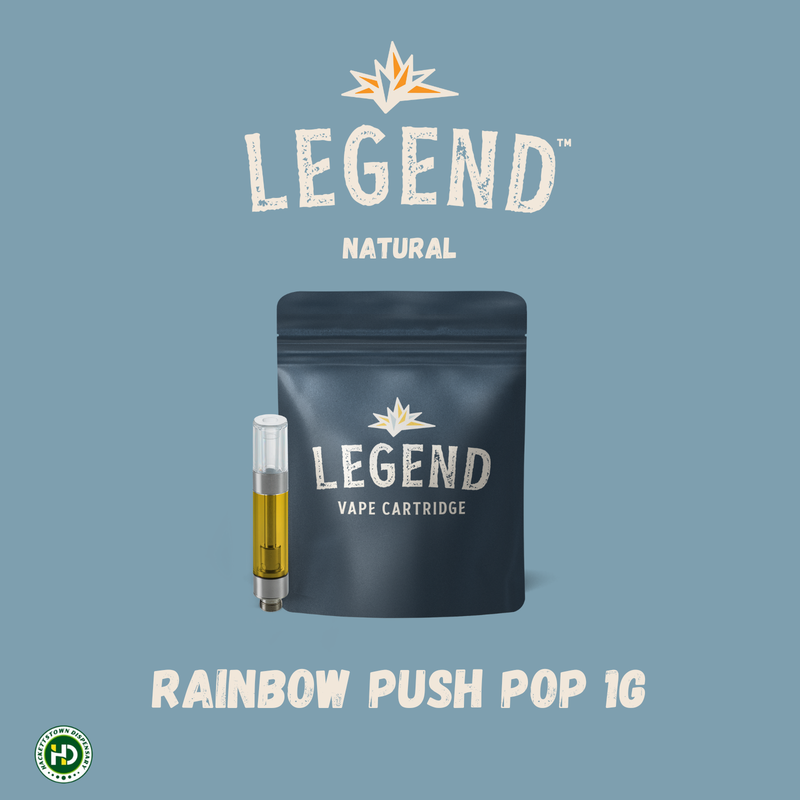 Photograph of product: Legend Cartridge | Rainbow Push Pop | 1g (Hybrid)