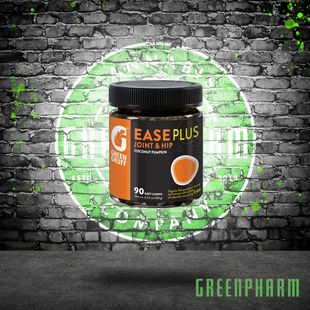 Photograph of product: Green Gruff Ease Plus CBD Joint & Hip (Coconut Pumpkin) 90 ct.