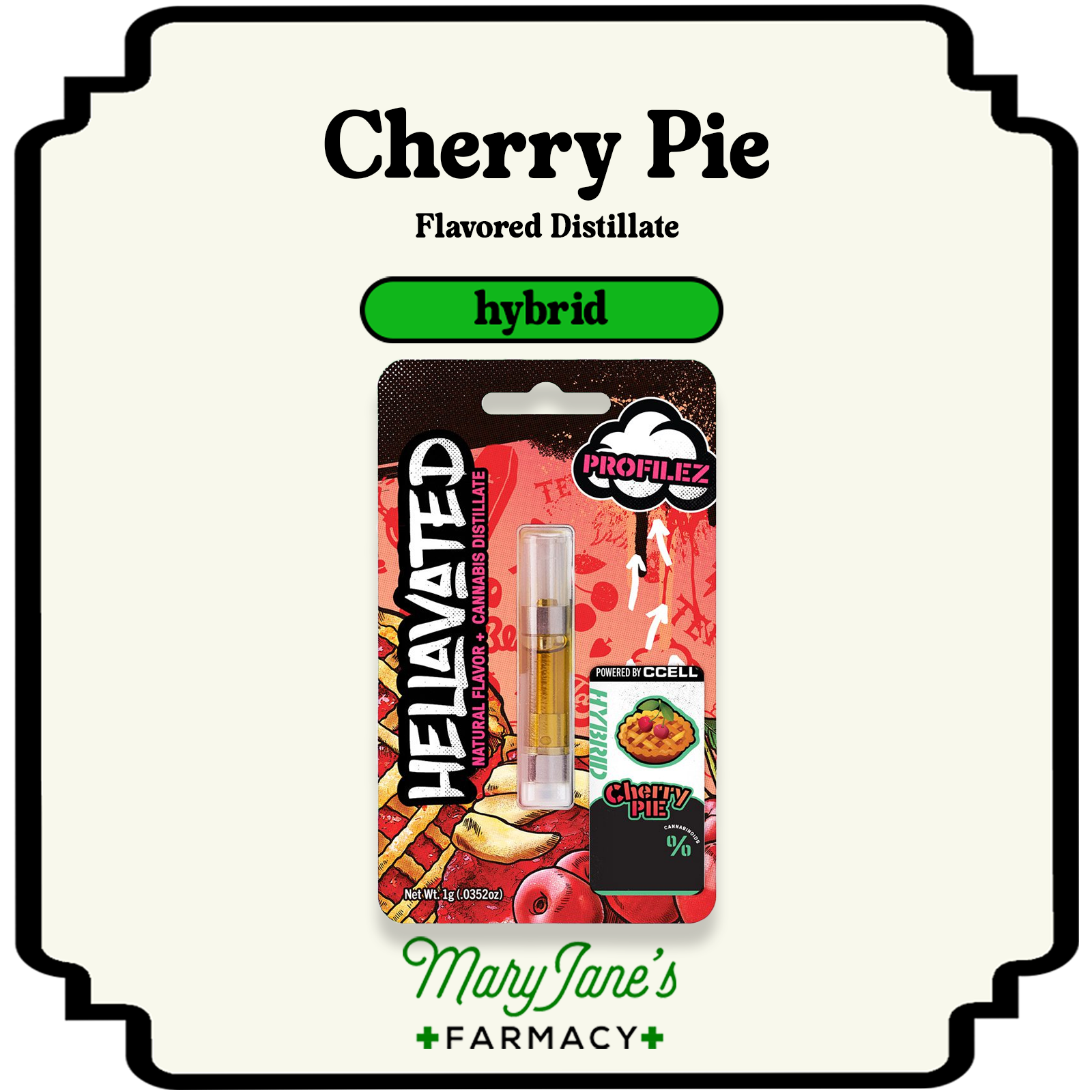 Photograph of product: Cherry Pie Profilez Flavored Distillate Cartridge | 1g