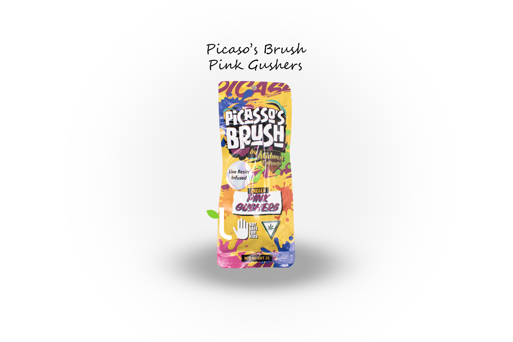 Photograph of product: Midwest Extracts | Pink Gushers | 2g Live Resin Picasso's Brush