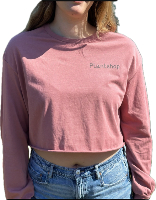 Photograph of product: MAUVE LONG SLEEVED CROP TOP