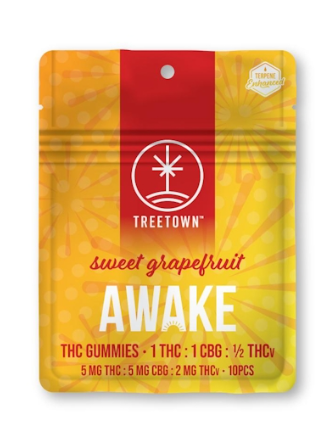 Photograph of product: TreeTown Sweet Grapefruit Awake Gummies 1:1:1/2 TH-oui:CBG:TH-ouiv 50mg