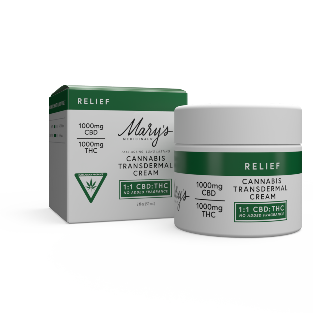 Photograph of product: Mary's No Fragrance Transdermal Cream 1000mg CBD | 1000mg TH-oui 2oz