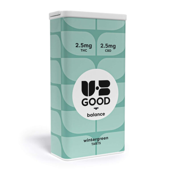 Photograph of product: UB Good - 1:1 Wintergreen Balance Tarts 40pk - 100mg