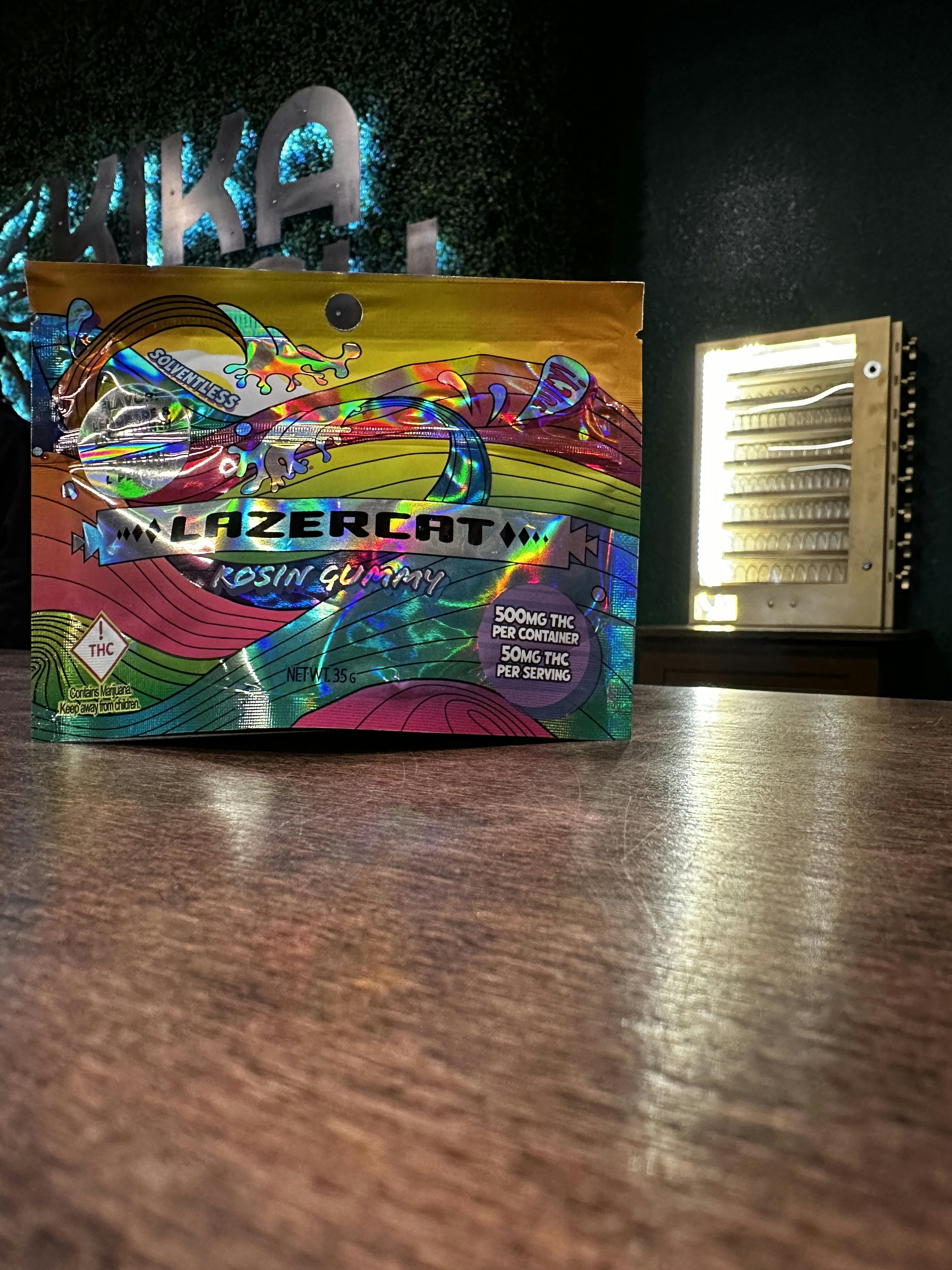 Photograph of product: LazerCat - Rosin Gummies - Strawberry Watermelon & Faux Fruitz - 500mg