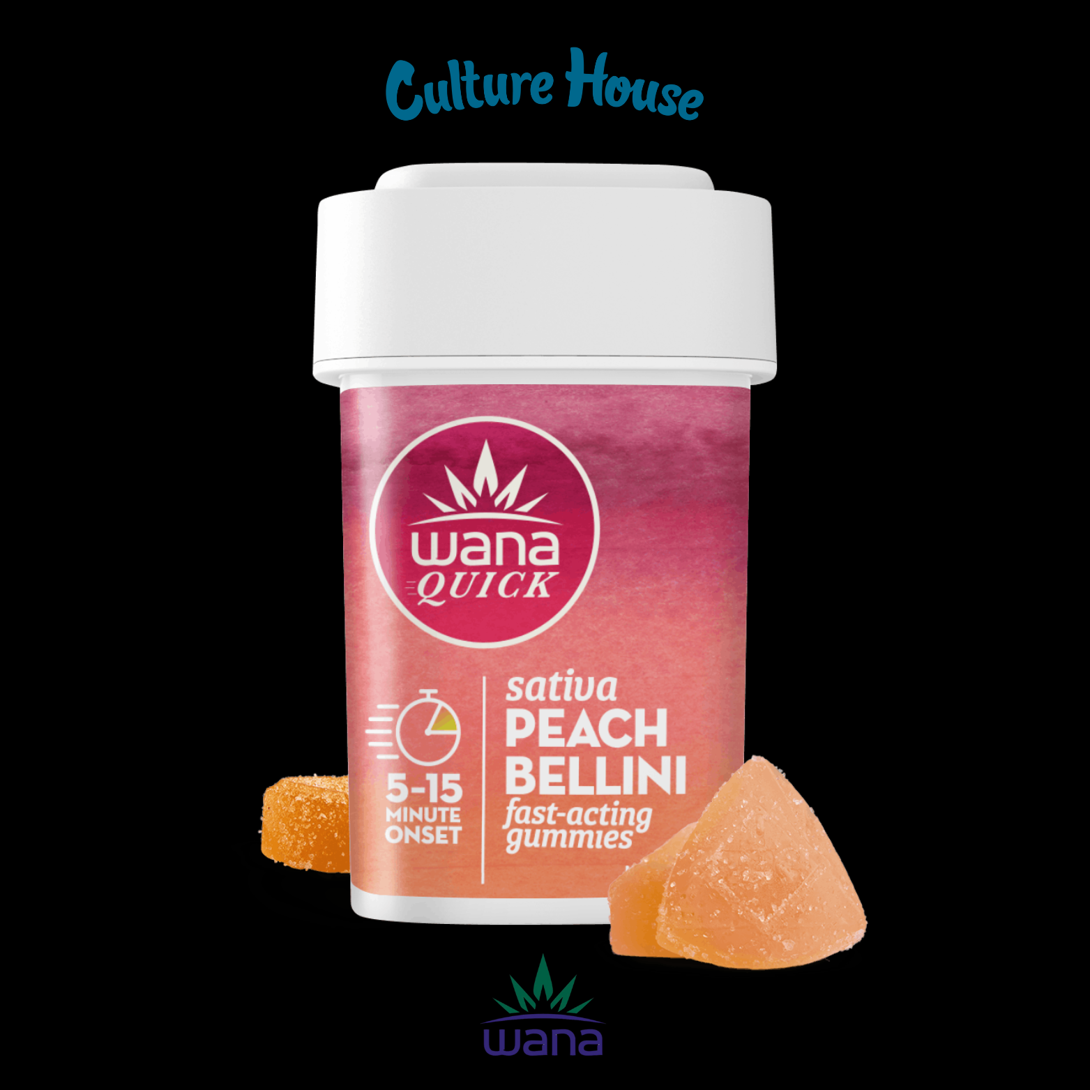 Photograph of product: Quick Peach Bellini Sativa Gummies [10-Pack] | 100mg