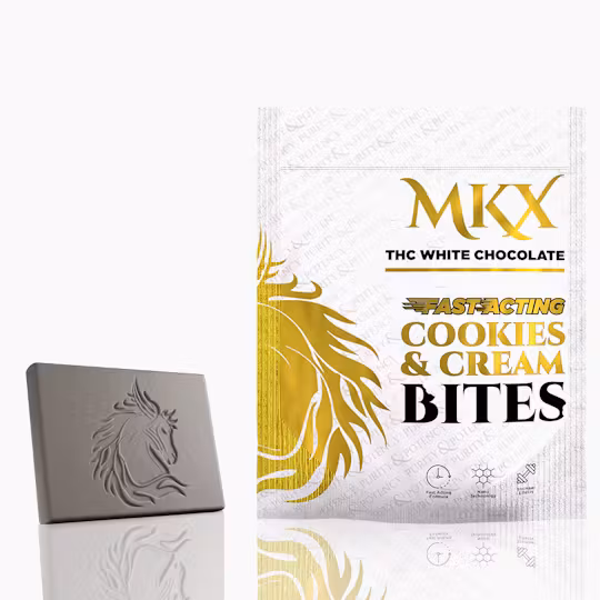 Photograph of product: MKX | White Chocolate Cookies & Cream Bites | 200mg