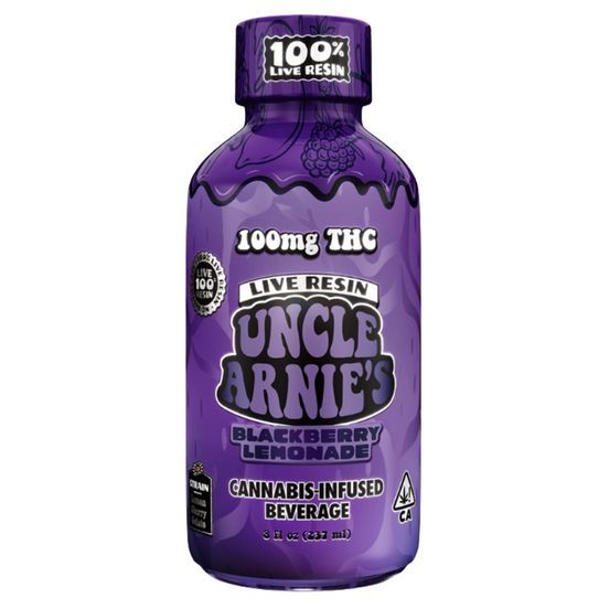 Photograph of product: Uncle Arnie's Live Resin Beverage Blackberry Lemonade 100mg - 