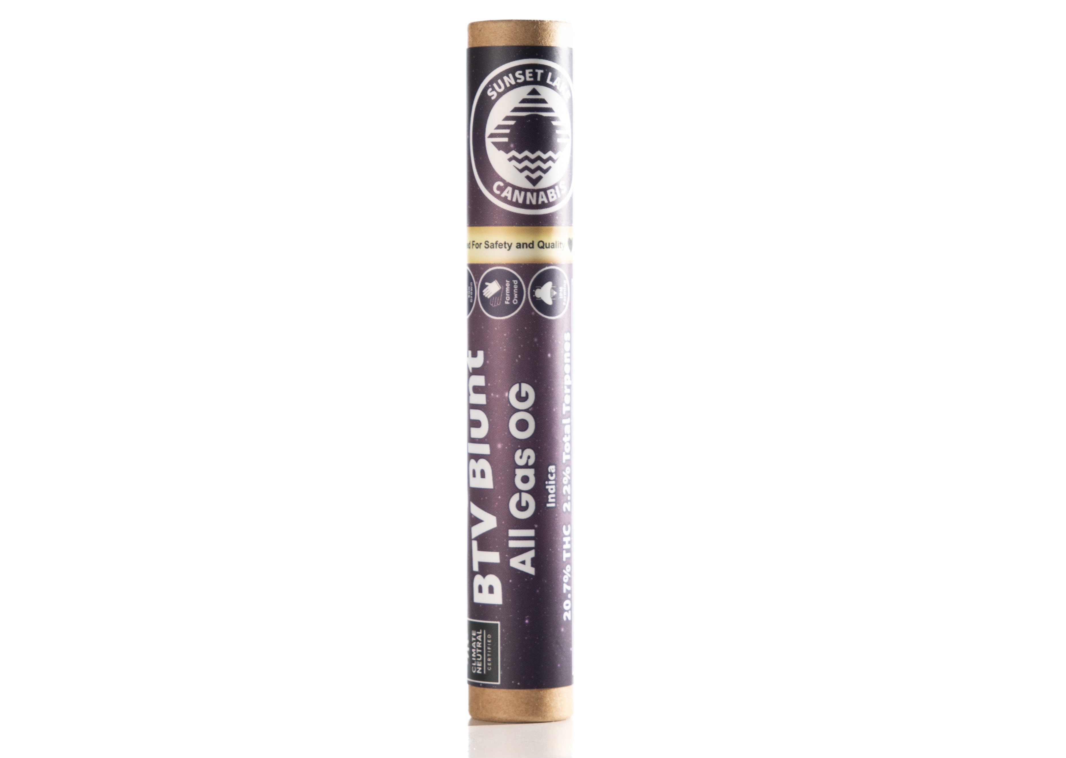 Photograph of product: Sunset Lake | All Gas OG BTV Blunt | 1g