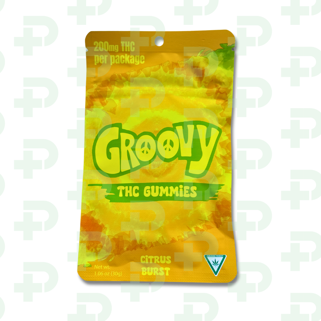 Photograph of product: Groovy 200mg Gummies - Citrus Burst