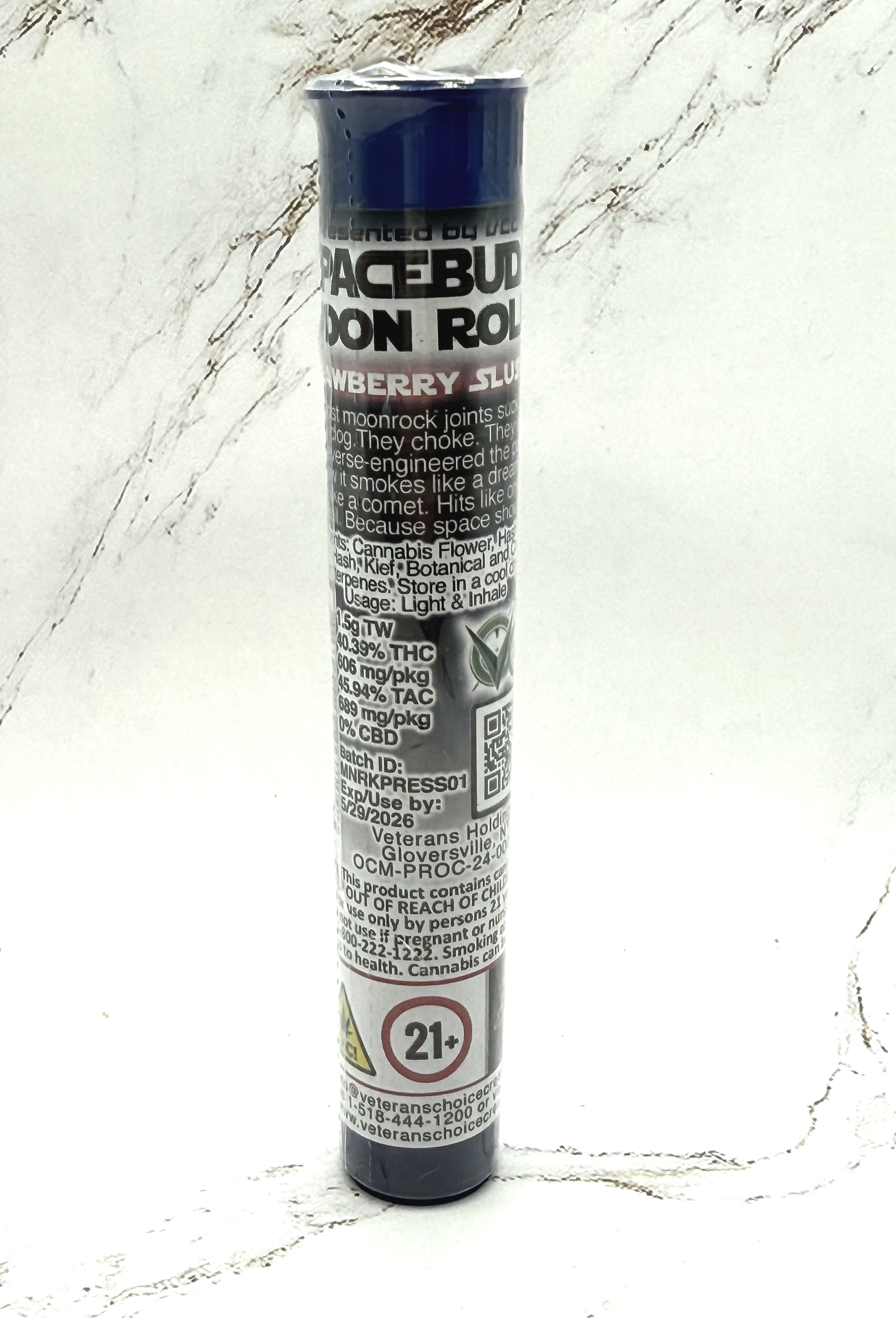 Photograph of product: Space Buds Moon Roll - Strawberry Slushie - Moon Rock Pre Roll