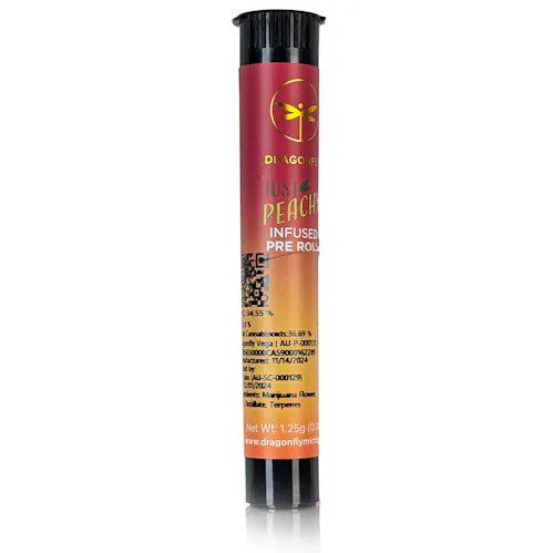 Photograph of product: Dragonfly - Infused Preroll - Just Peachy - 1.25g