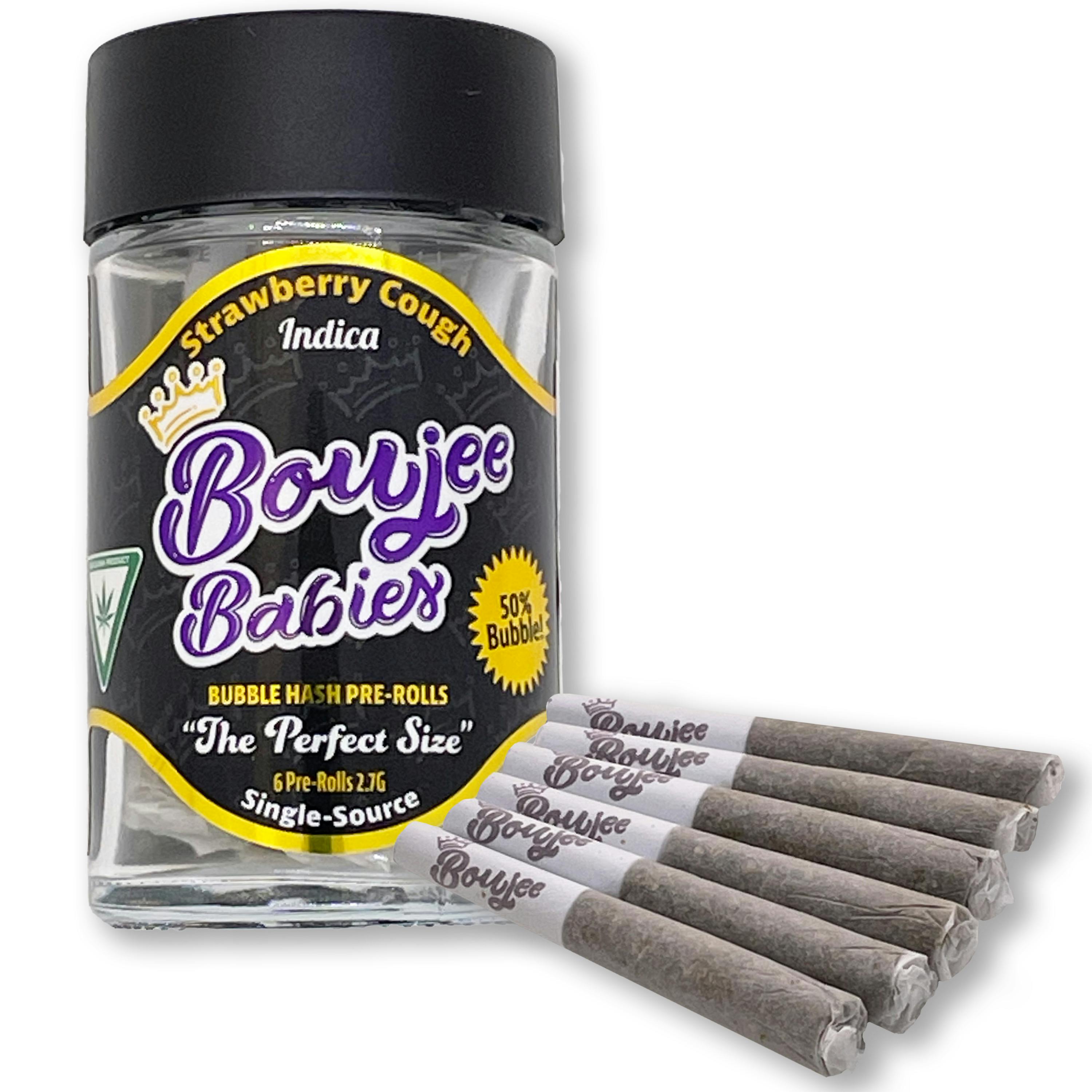 Photograph of product: Boujee Babies | Strawberry Cough | 2.7g (0.45g x 6) | Bubble au chocolat Infused Pre-Roll Pack
