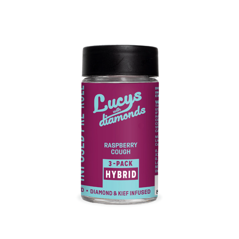 Photograph of product: Lucy's Raspberry Cough | 0.7g 3pk Preroll