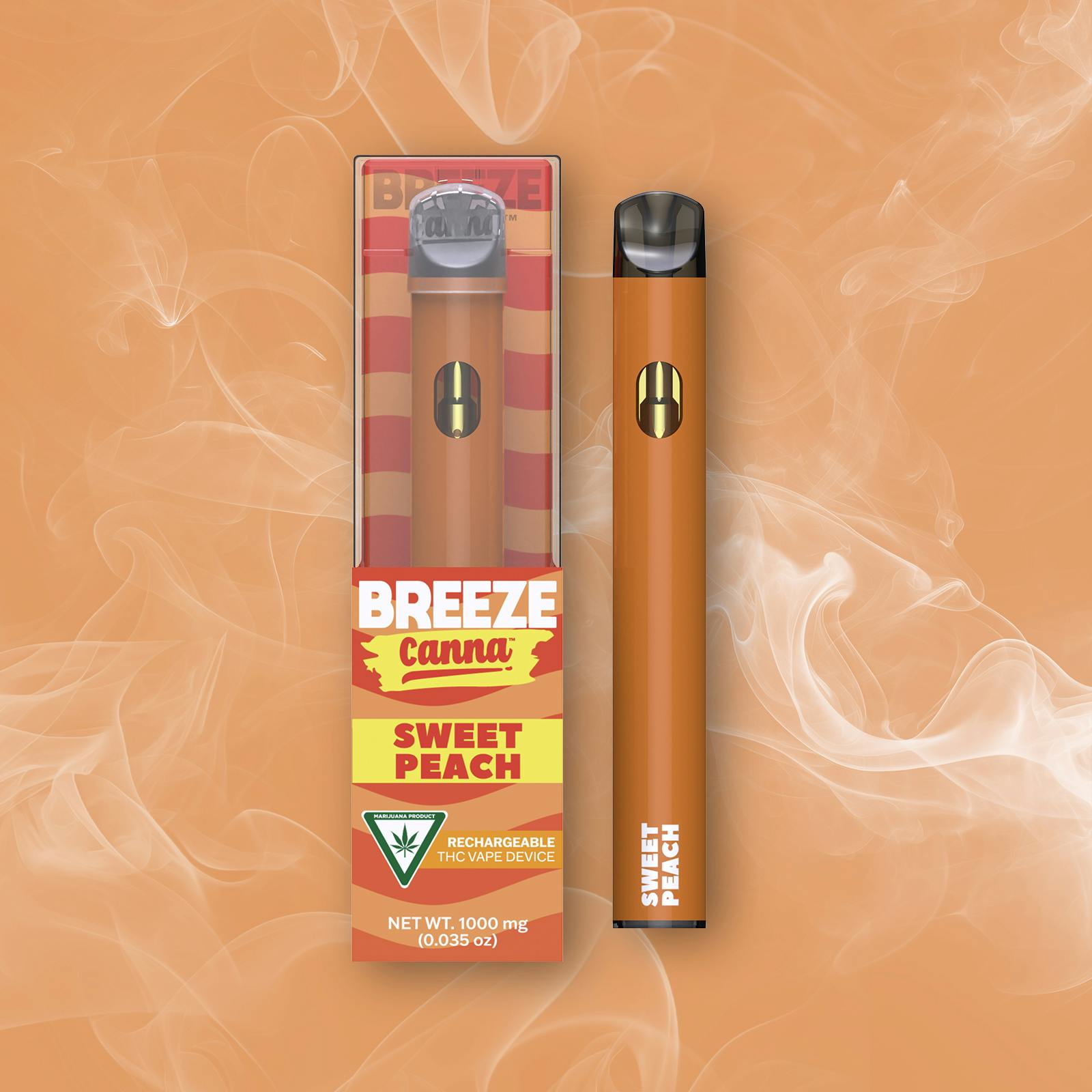 Photograph of product: Breeze Canna - 1g Disposable - Sweet Peach