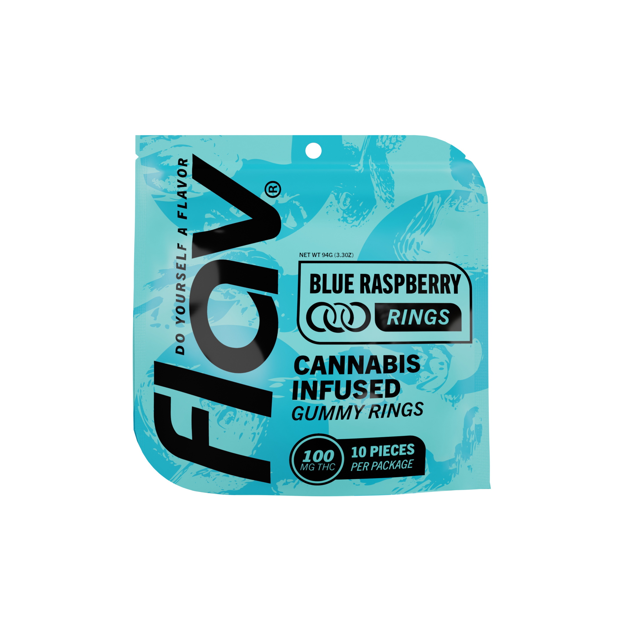 Photograph of product: Blue Raspberry Rings 10-pack | 100mg