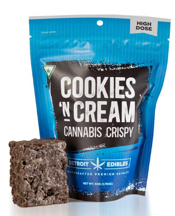 Photograph of product: Detroit Edibles - Cookies N' Cream Rice Crispy - 200mg