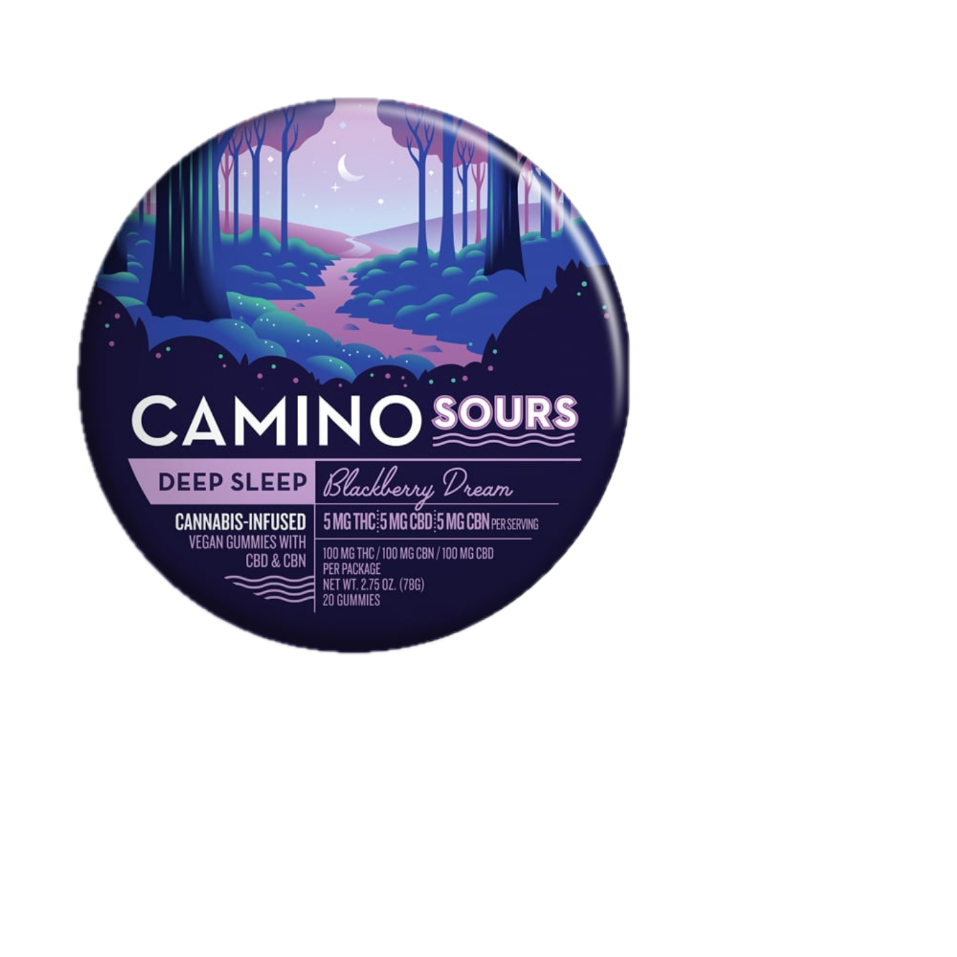 Photograph of product: Camino | Deep Sleep | Blackberry Dream | 100mg 10pk gummies