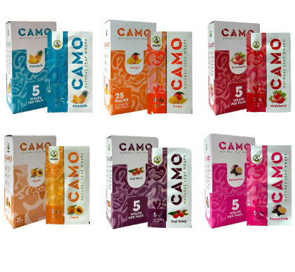 Photograph of product: Afghan Hemp Strawberry Camo Chamomile Mate Wraps 5ct