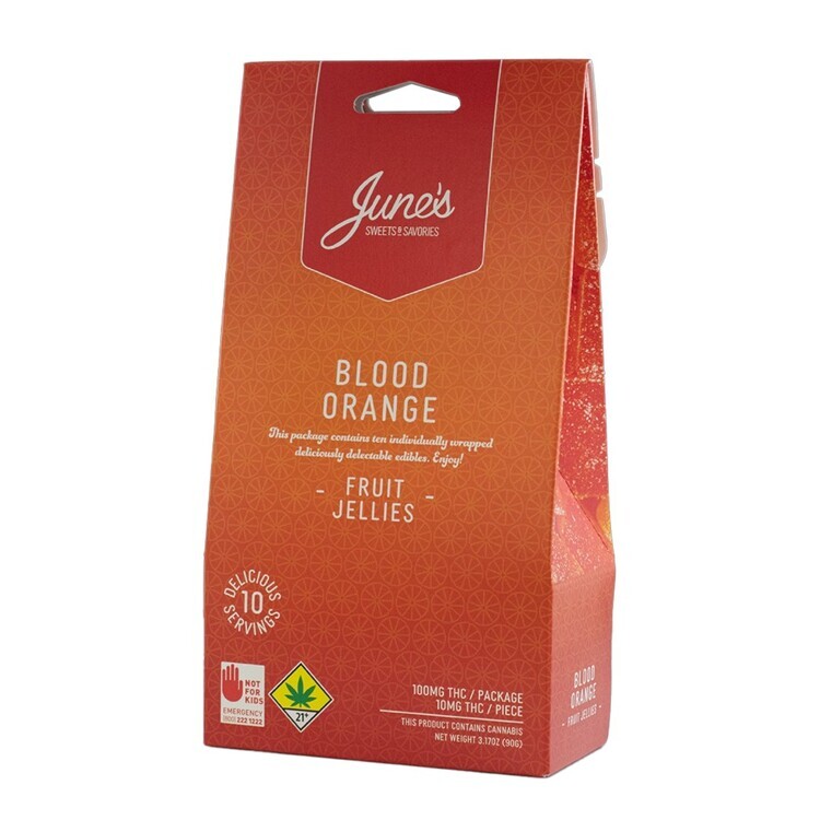 Photograph of product: Blood Orange 100mg TH-oui Fruit Jellies (June's)