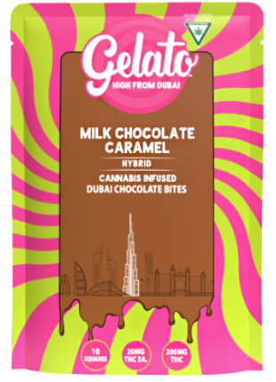 Photograph of product: Gelato Dubai Bites - Milk Chocolate Caramel - 200mg