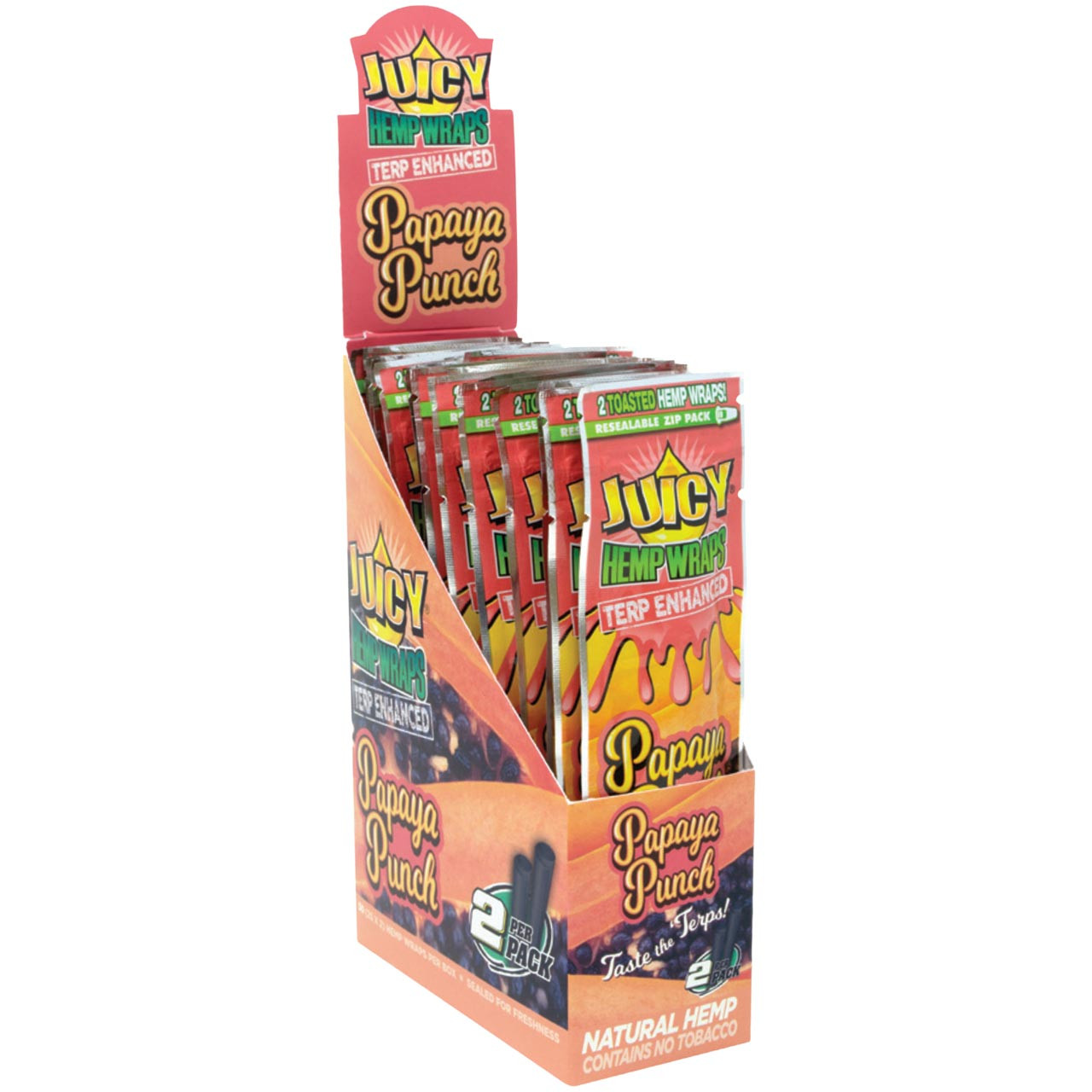 Photograph of product: Juicy J | Terp Enhanced Wrap | Papaya Punch | 2pk