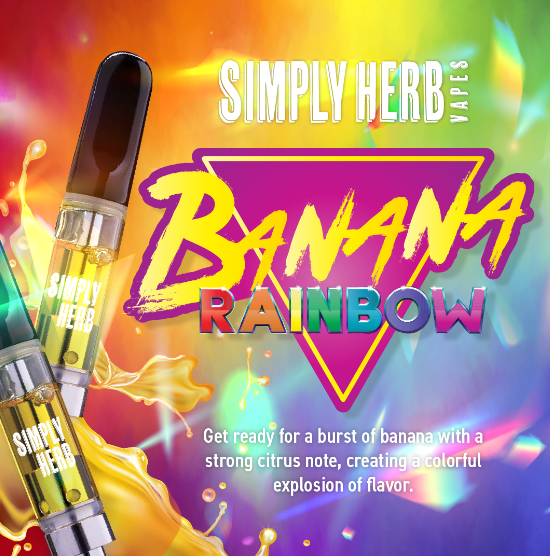 Photograph of product: [REC] Simply Herb | Banana Rainbow | 1g Cartridge