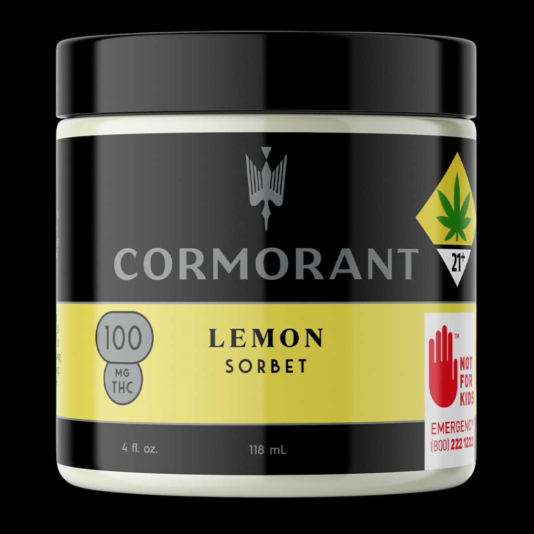 Photograph of Product: Lemon Sorbet DOH Approved 4oz 100mg Edible Cormorant