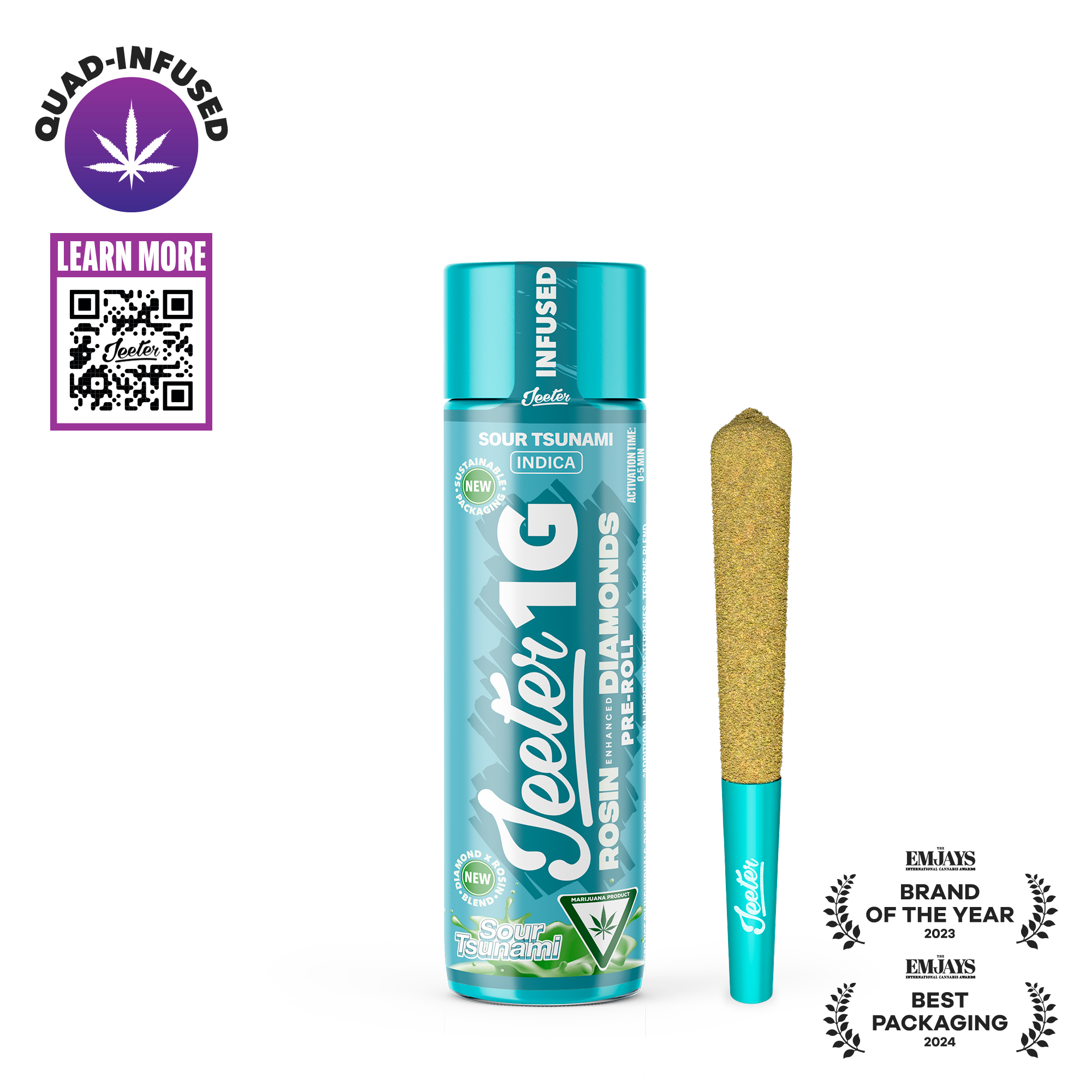 Photograph of product: Sour Tsunami | 1G Rosin Diamond Infused Preroll