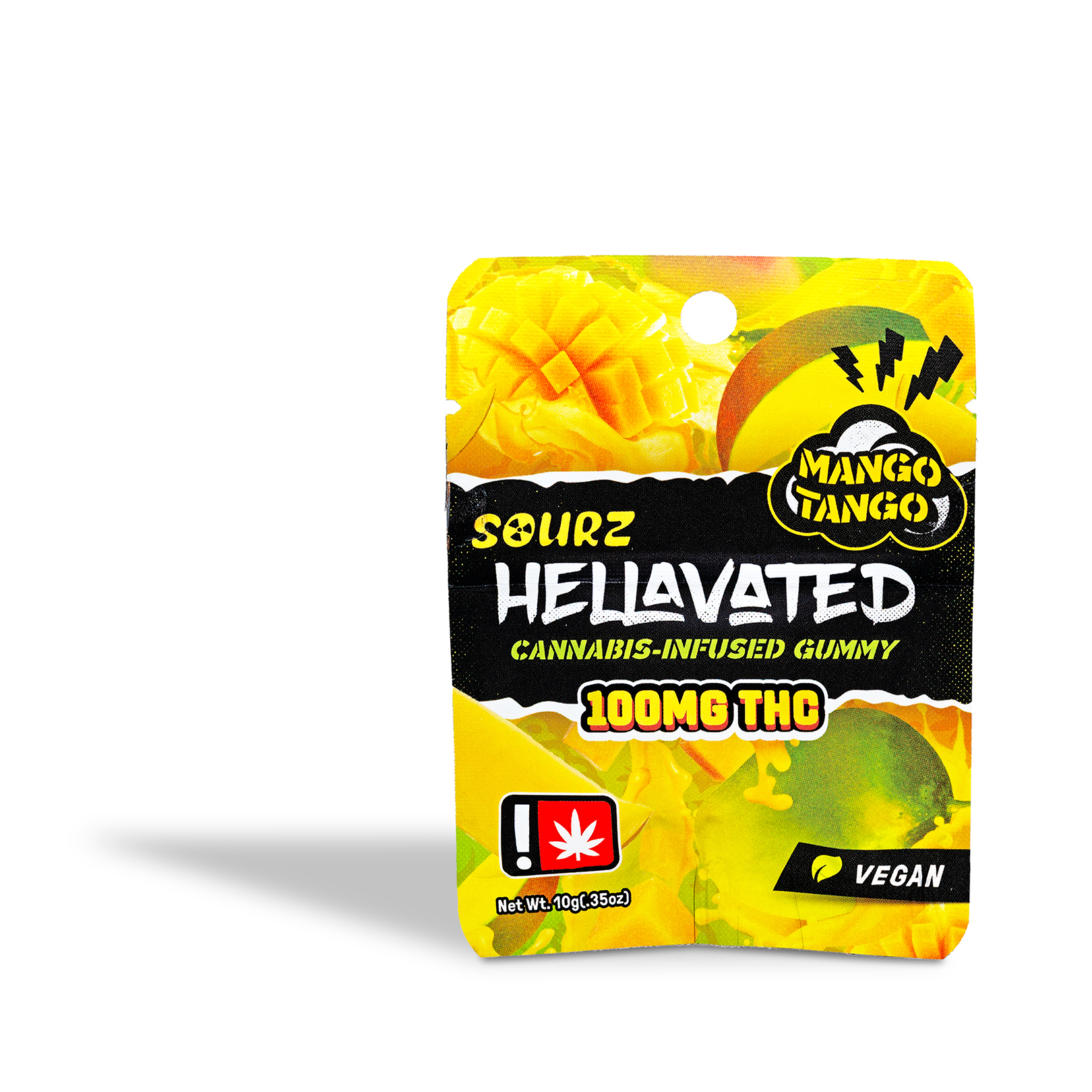 Photograph of product: Hellavated - Sour Mango Tango Single Gummy 100mg - 0.35oz