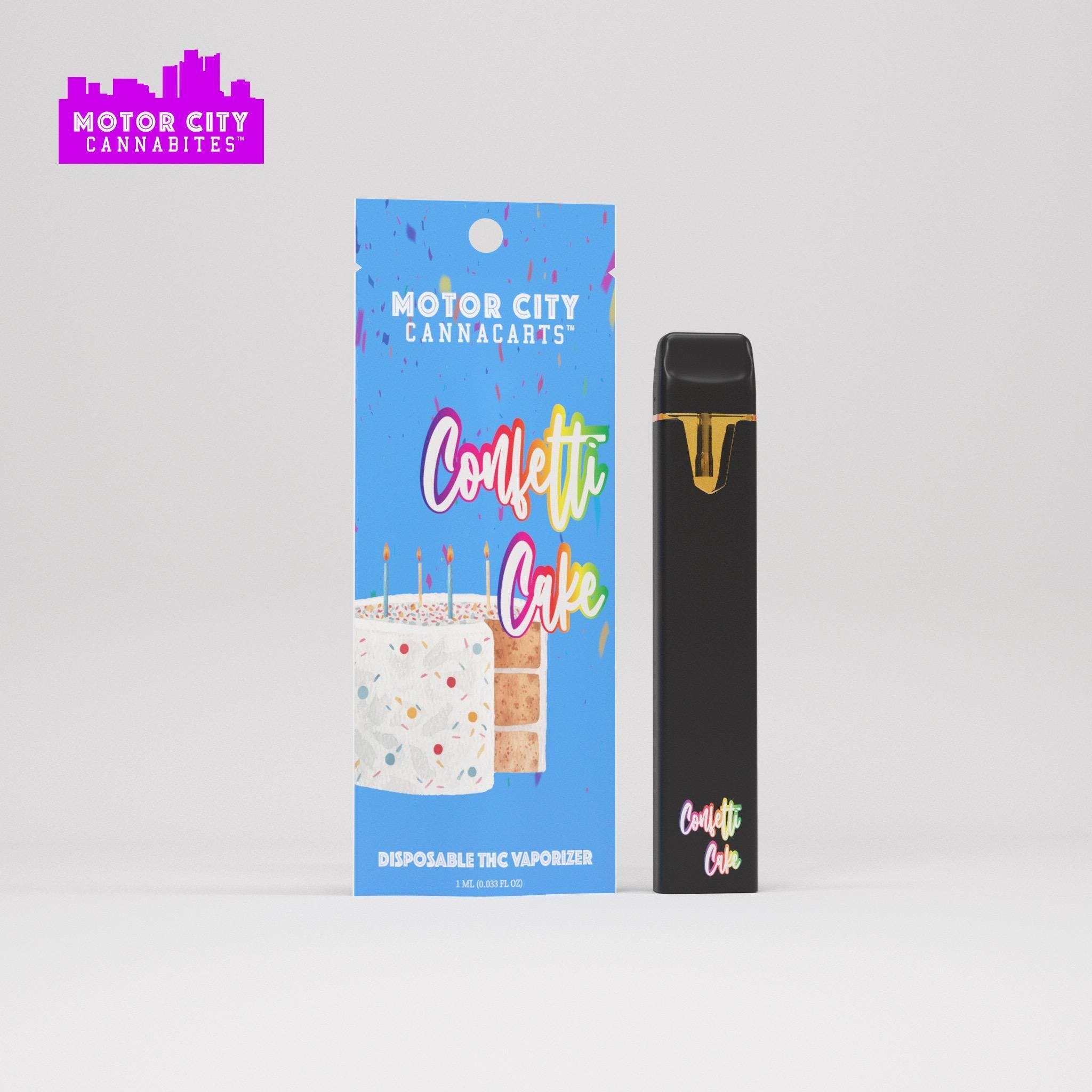 Photograph of product: Motor City Disposables 1g Confetti Cake