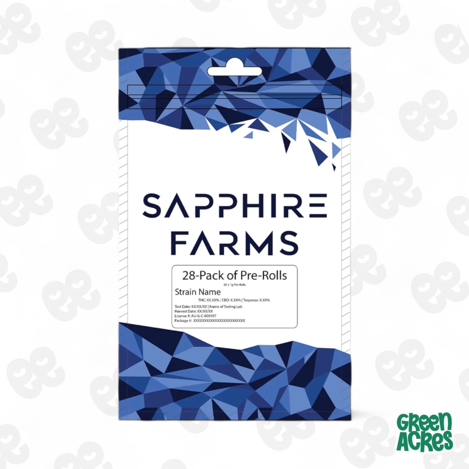Photograph of product: Sapphire Farms: Animal Crackers 1G PreRolls 28 Pack