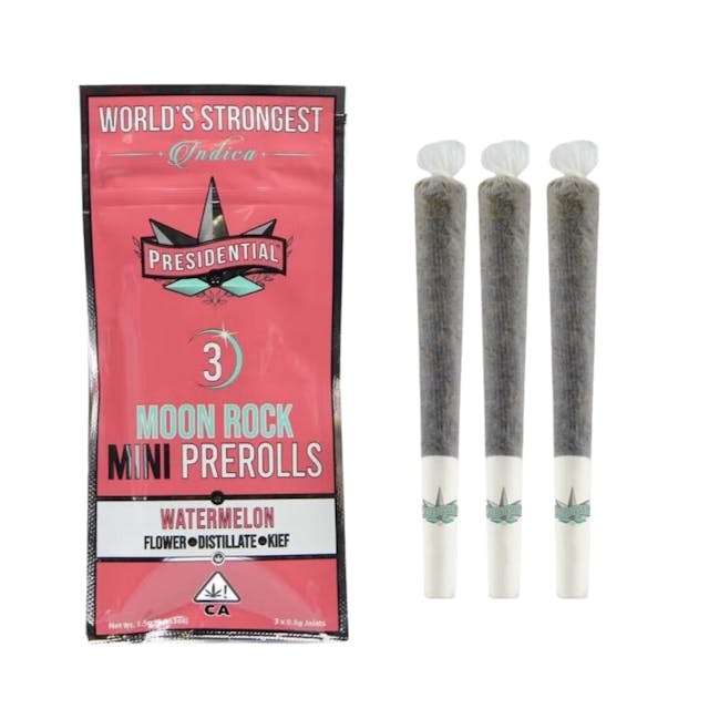 Photograph of product: Watermelon Mini Moon Rock Preroll 3pk - 