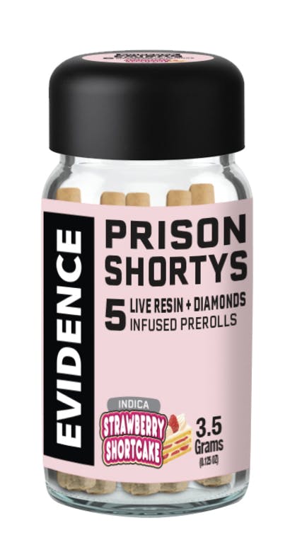 Photograph of product: STRAWBERRY SHORTCAKE .7G LIVE RESIN AND DIAMOND INFUSED PREROLL 5 PACK