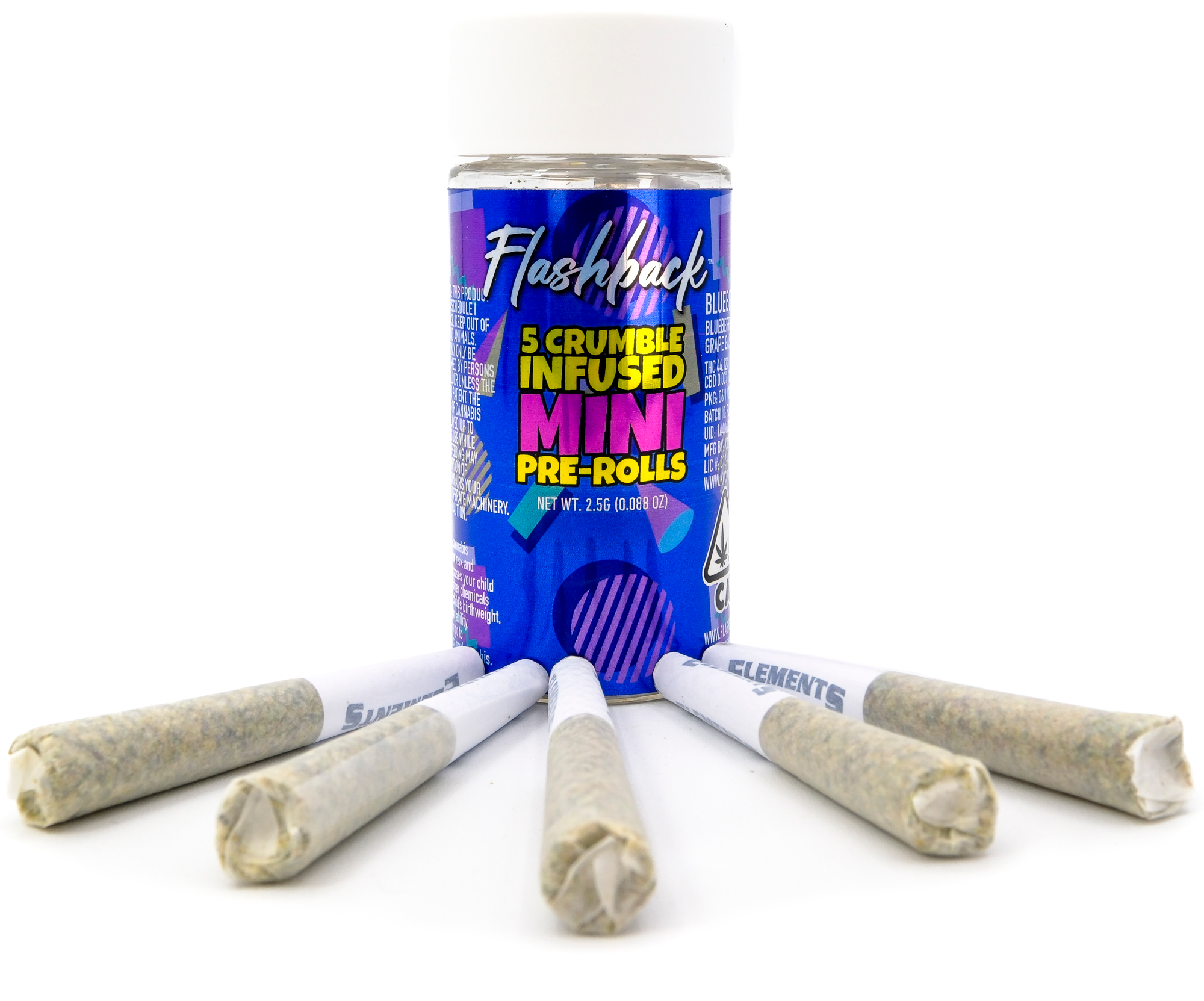 Photograph of product: Banana Cake 2.5g 5 Pack Mini Crumble Infused Pre-Rolls - Flashback