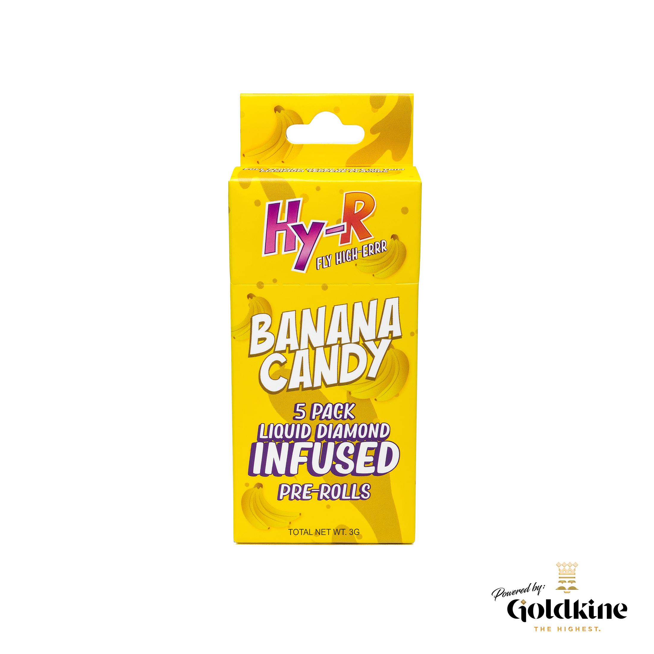 Photograph of product: Infused Pre Roll - 5 Pack - Hy-R - Banana Candy - (Hybrid) - 43.95% TH-oui