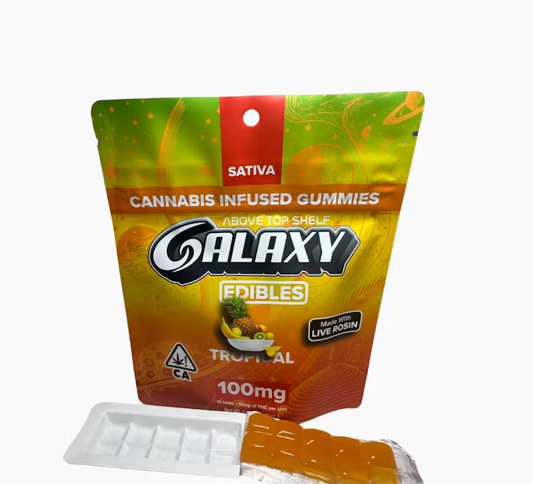 Photograph of product: TROICAL GUMMIES (100MG/10PC) [S] - ROSIN INFUSED