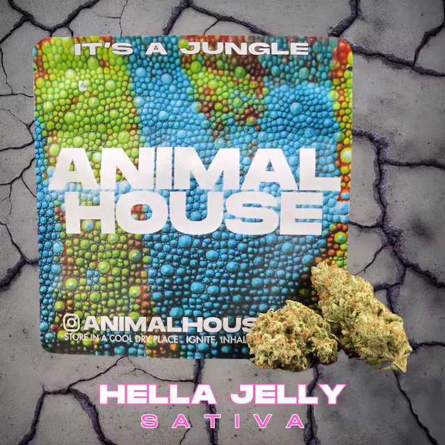 Photograph of product: Animal House | Hella Jelly | Sunlight Assisted Indoor Flower | 3.5g