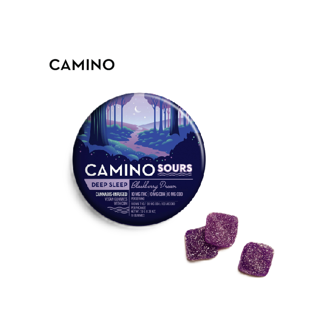 Photograph of product: BLACKBERRY DREAM SOURS 300MG CBN:CBD:THC 10 PACK GUMMIES