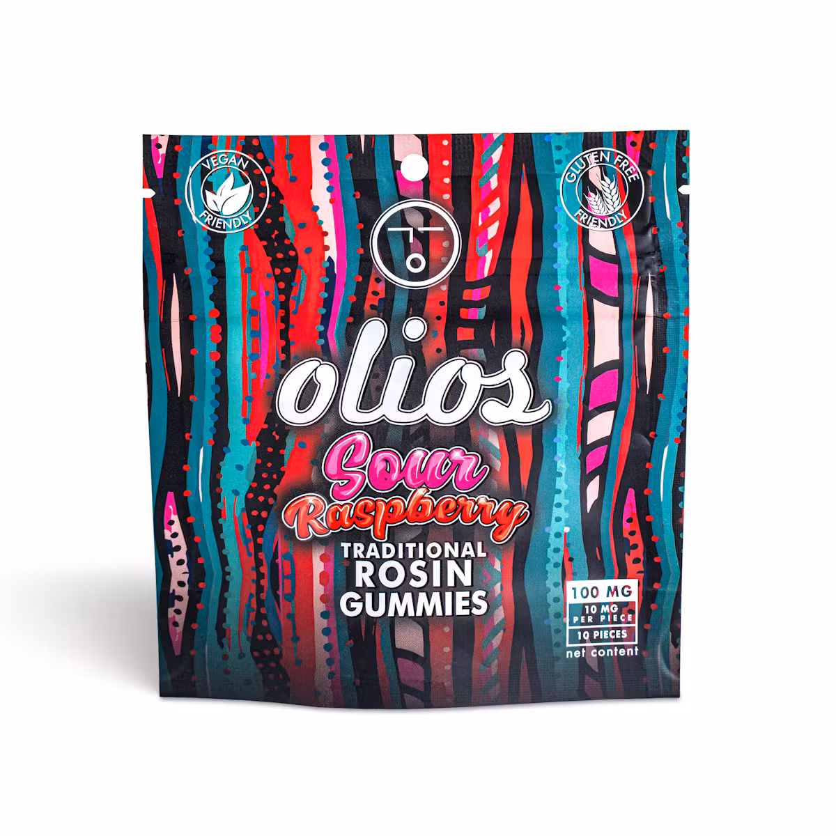 Photograph of product: Olio | Sour Raspberry l Live Rosin | (10-Pack) 100mg