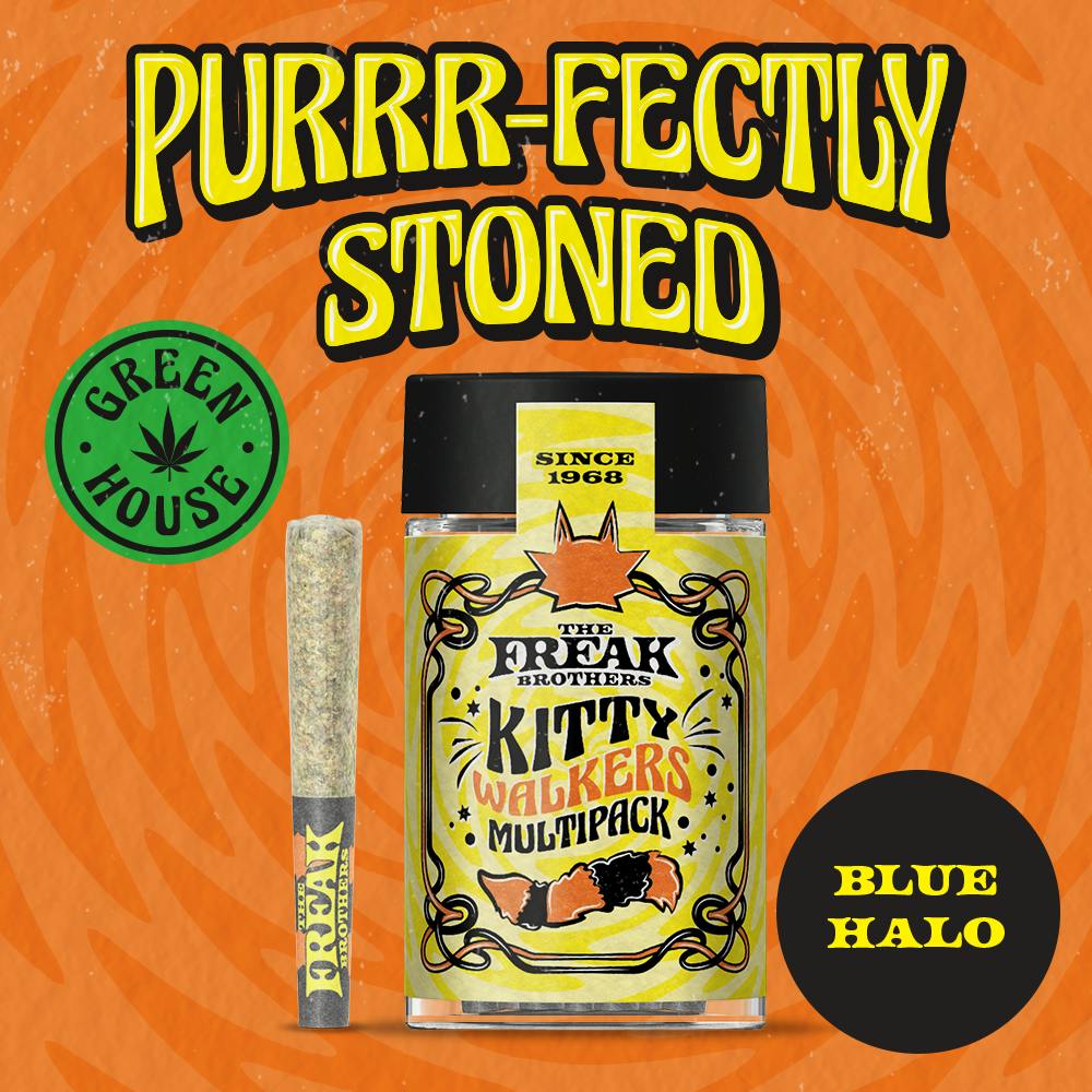 Photograph of product: THE FREAK BROTHERS | BLUE DREAM | KITTY WALKERS | PREROLL 7PK | 3.5G