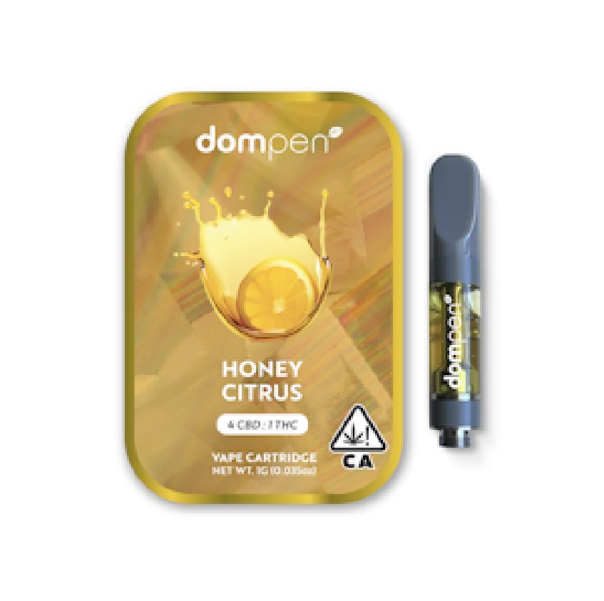 Photograph of product: 1g Honey Citrus (High CBD) 4:1 CBD:TH-oui Cartridge $30 or 2/$50