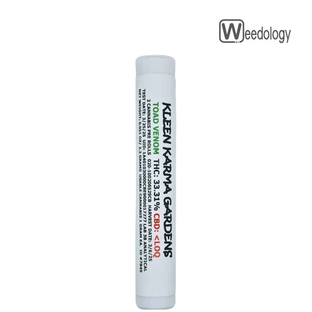 Photograph of product: Kleen Karma 2pk TOAD VENOM 1g Pre-Rolls