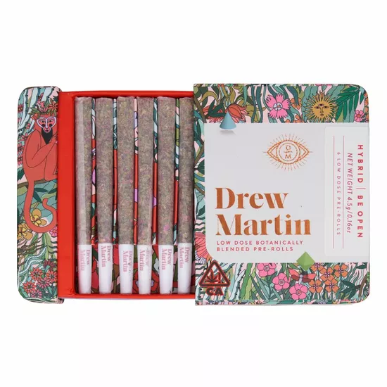 Photograph of product: Be Open- 6pck- Blended Pre-rolls- Rose- Drew Martin
