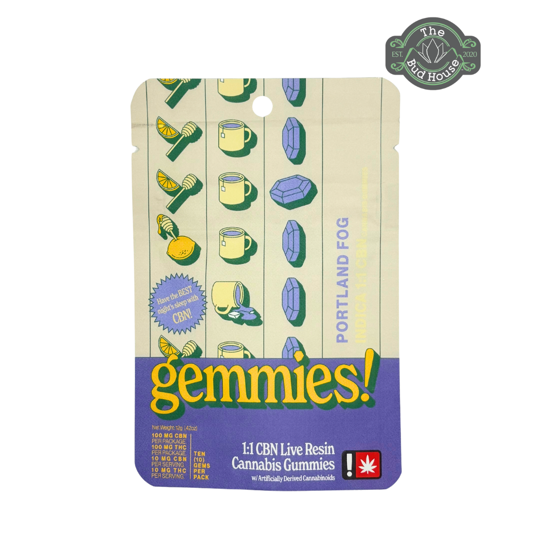 Photograph of product: Gemmies 10pk PORTLAND FOG 1:1 100mg gummies