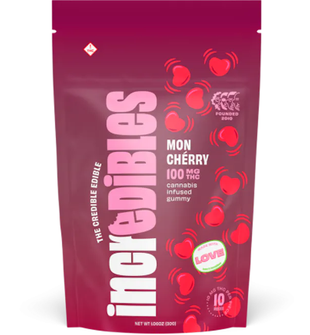 Photograph of product: Incredibles Mon Cherry 100mg 20pk Gummies