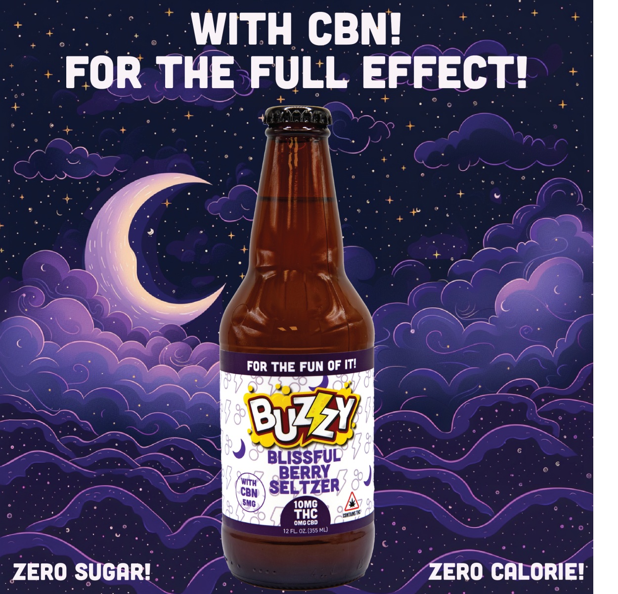 Photograph of product: BZY | Buzzy Blissful Berry Seltzer | 10mg TH-oui + 5mg CBN