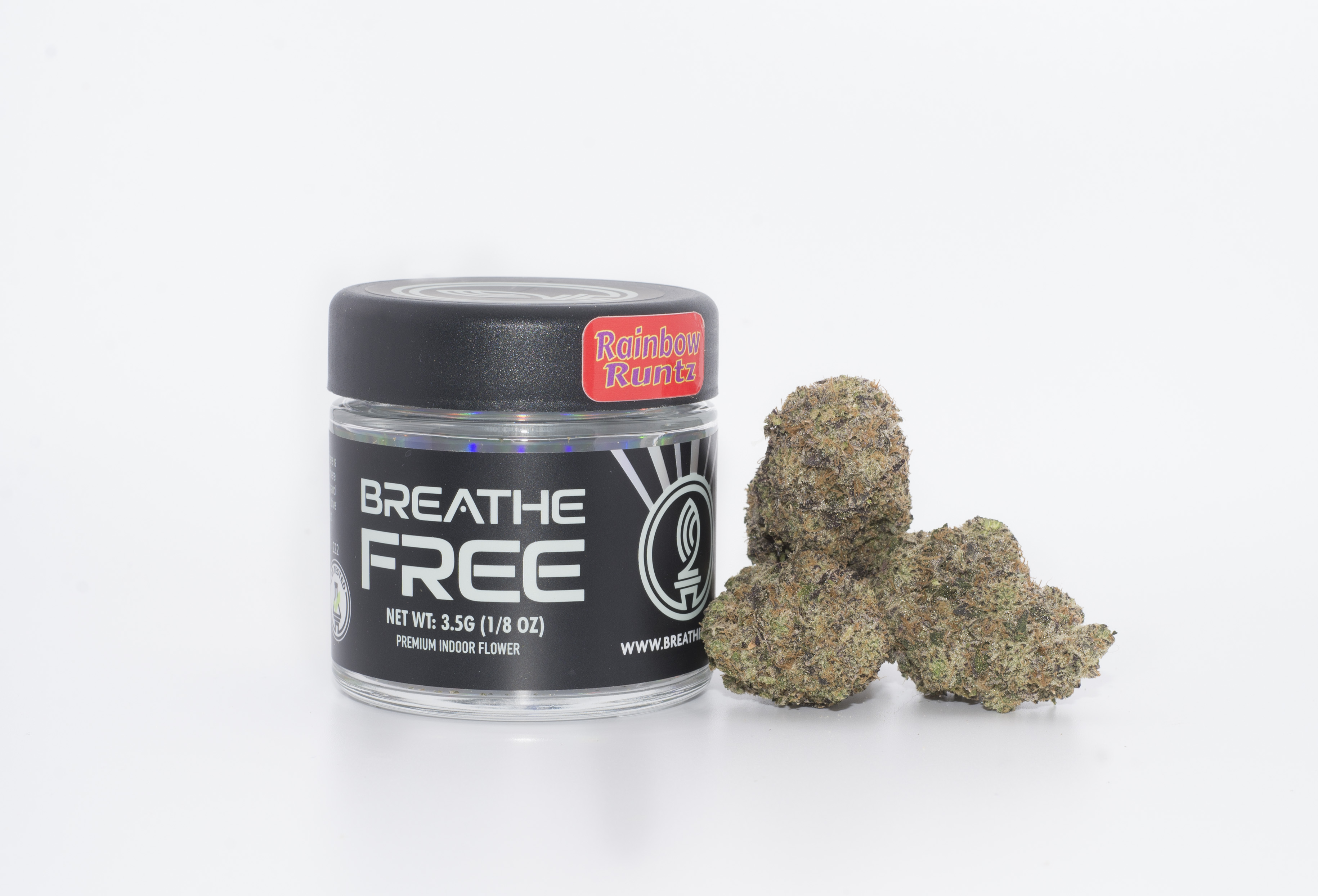 Photograph of product: Breathe Free - Rainbow Runtz #8 - Flower - 3.5g