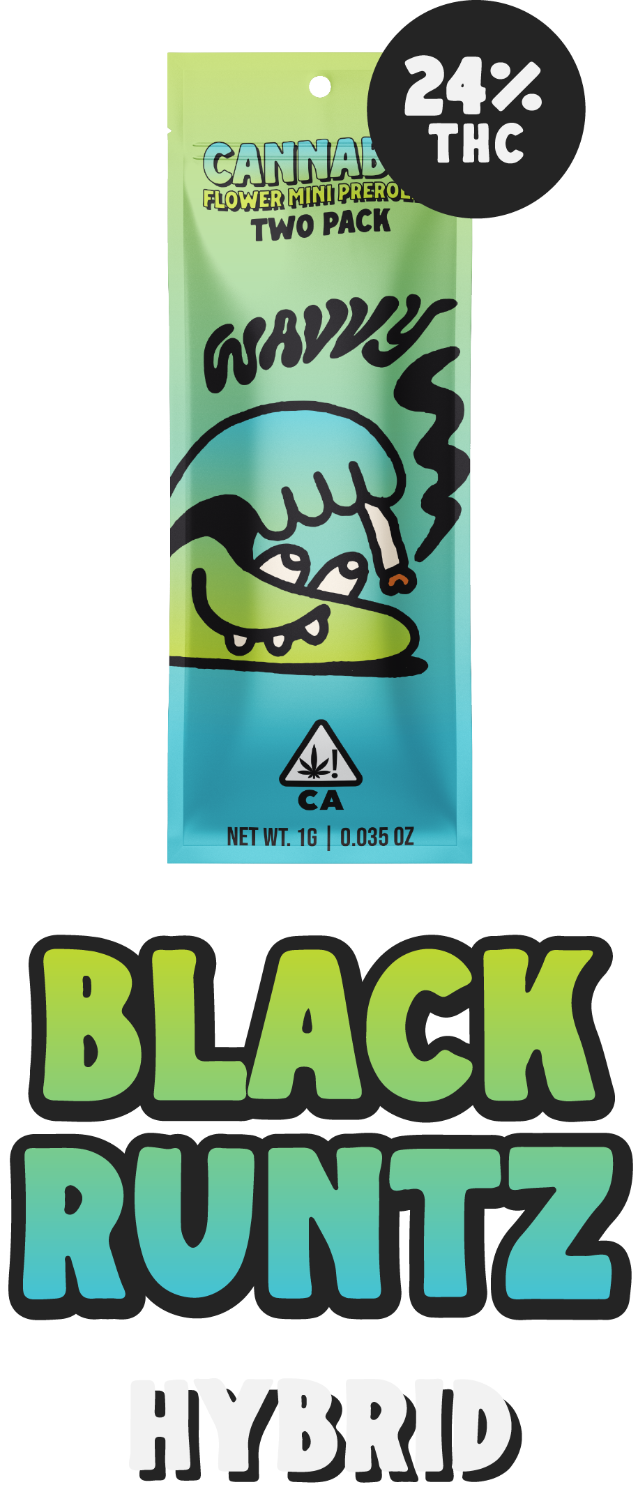 Photograph of product: Wavvy Mini Prerolls BLACK RUNTZ - 2 Pack